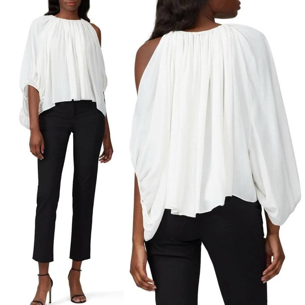 Mugler Cold Shoulder Draped Top